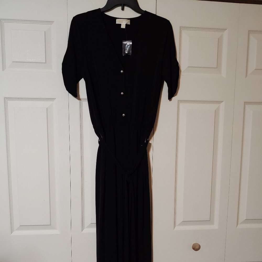 Michael Kors Black Short Sleeve Belted Romper NWOT-SZ M